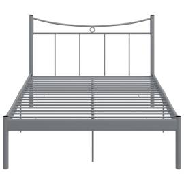 Cadru de pat, gri, 120x200 cm, metal și placaj, 3 image