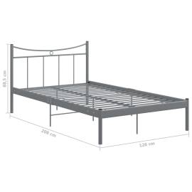 Cadru de pat, gri, 120x200 cm, metal și placaj, 6 image
