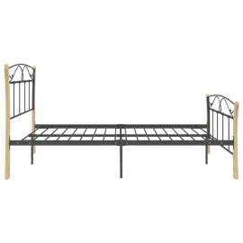 Cadru de pat, negru, 140 x 200 cm, metal, 5 image