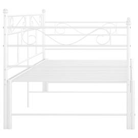 Cadru pat canapea extensibilă, alb, 90x200 cm, metal, 8 image