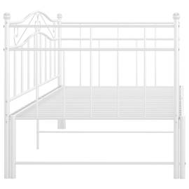 Cadru pat canapea extensibilă, alb, 90x200 cm, metal, 8 image