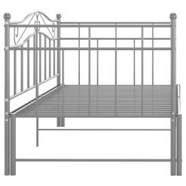 Cadru pat canapea extensibilă, gri, 90x200 cm, metal, 8 image