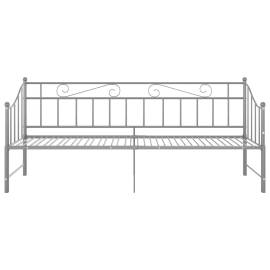 Cadru pat canapea extensibilă, gri, 90x200 cm, metal, 7 image