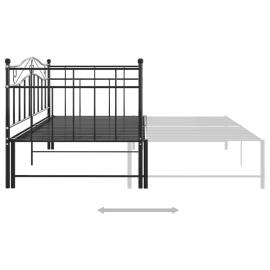 Cadru pat canapea extensibilă, negru, 90x200 cm, metal, 5 image