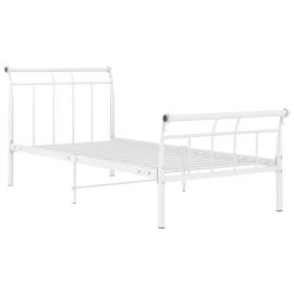 Cadru de pat, alb, 100x200 cm, metal, 2 image