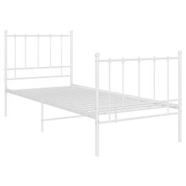 Cadru de pat, alb, 100x200 cm, metal, 2 image