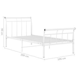 Cadru de pat, alb, 100x200 cm, metal, 6 image