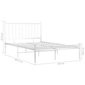 Cadru de pat, alb, 120x200 cm, metal, 7 image