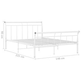 Cadru de pat, alb, 140x200 cm, metal, 6 image