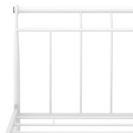 Cadru de pat, alb, 140x200 cm, metal, 5 image