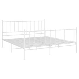 Cadru de pat, alb, 140x200 cm, metal, 2 image