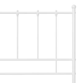 Cadru de pat, alb, 140x200 cm, metal, 5 image