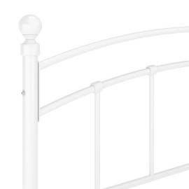Cadru de pat, alb, 160x200 cm, metal, 6 image
