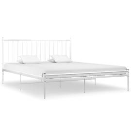 Cadru de pat, alb, 180x200 cm, metal, 2 image