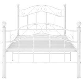 Cadru de pat, alb, 90x200 cm, metal, 3 image