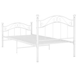 Cadru de pat, alb, 90x200 cm, metal, 5 image