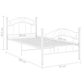 Cadru de pat, alb, 90x200 cm, metal, 8 image
