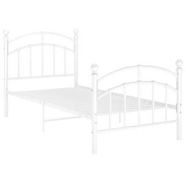 Cadru de pat, alb, 90x200 cm, metal, 2 image