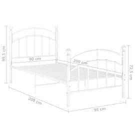 Cadru de pat, alb, 90x200 cm, metal, 7 image