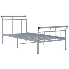 Cadru de pat, gri, 100x200 cm, metal, 2 image