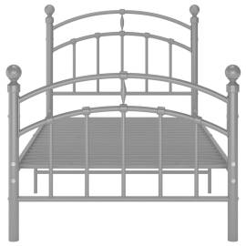 Cadru de pat, gri, 100x200 cm, metal, 3 image