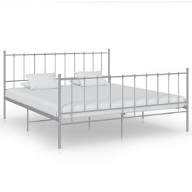 Cadru de pat, gri, 140x200 cm, metal