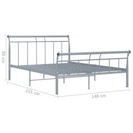 Cadru de pat, gri, 140x200 cm, metal, 6 image