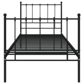 Cadru de pat, negru, 100x200 cm, metal, 4 image