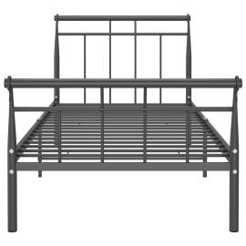 Cadru de pat, negru, 100x200 cm, metal, 4 image