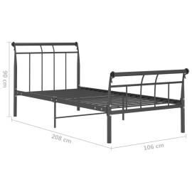Cadru de pat, negru, 100x200 cm, metal, 6 image