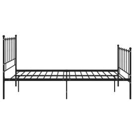 Cadru de pat, negru, 120x200 cm, metal, 3 image