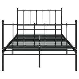 Cadru de pat, negru, 120x200 cm, metal, 4 image