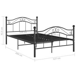 Cadru de pat, negru, 120x200 cm, metal, 8 image
