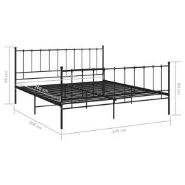Cadru de pat, negru, 140x200 cm, metal, 6 image