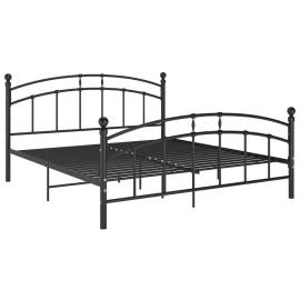 Cadru de pat, negru, 140x200 cm, metal, 2 image