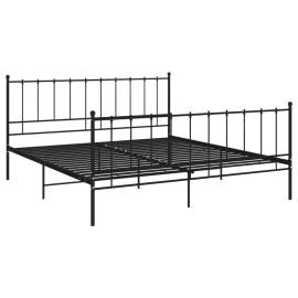 Cadru de pat, negru, 140x200 cm, metal, 2 image