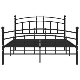 Cadru de pat, negru, 200 x 200 cm, metal, 3 image
