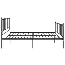 Cadru de pat, negru, 200x200 cm, metal, 3 image