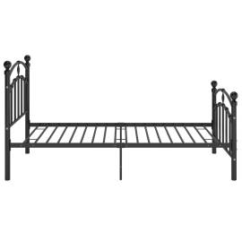 Cadru de pat, negru, 90x200 cm, metal, 4 image