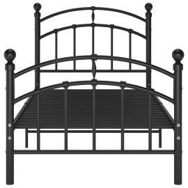 Cadru de pat, negru, 90x200 cm, metal, 3 image