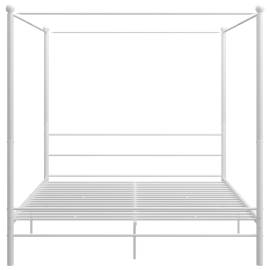 Cadru de pat cu baldachin, alb, 180x200 cm, metal, 4 image