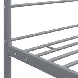 Cadru de pat cu baldachin, gri, 100x200 cm, metal, 5 image