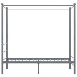 Cadru de pat cu baldachin, gri, 90x200 cm, metal, 3 image