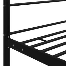 Cadru de pat cu baldachin, negru, 100x200 cm, metal, 5 image
