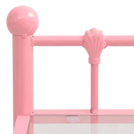 Noptieră, roz și transparent, 45x34,5x60,5 cm, metal și sticlă, 5 image