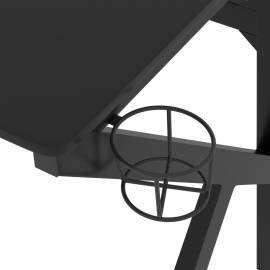Birou de gaming cu picioare în formă de k, negru, 90x60x75 cm, 7 image