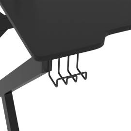 Birou de gaming cu picioare în formă de k, negru, 90x60x75 cm, 6 image