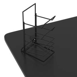 Birou de gaming cu picioare în formă de y, negru, 90x60x75 cm, 8 image