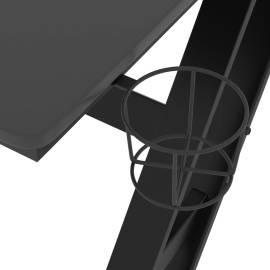 Birou de gaming cu picioare în formă de zz, negru, 110x60x75 cm, 7 image