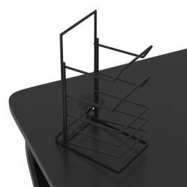 Birou de gaming cu picioare în formă de zz, negru, 110x60x75 cm, 8 image